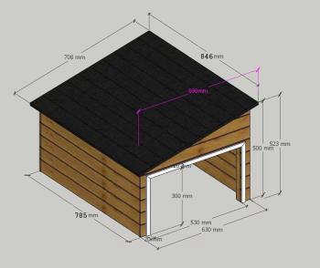 Alpine robotfűnyíró ház garázs natúr fa 2.Kép