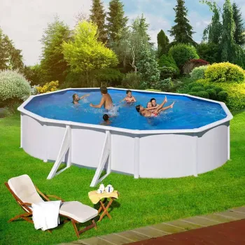 medence szett 500 x 300 x 120 cm külső merevítő lábbal fehér   (Fidji) 2.Kép
