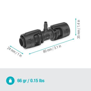 Micro Drip System T-szűkítőelem 13mm-ről (1/2&quot;) 4,6mm-re (3/16&quot;) Kép