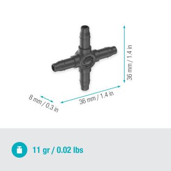 Micro Drip System kereszt elem szelephez 4,6 mm-es (3/16) Kép