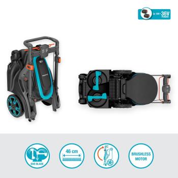 PowerMax Duo akkumulátoros fűnyíró  akkumulátorral (4,0 Ah) 4.Kép