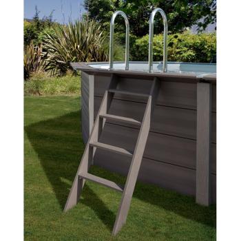 WPC kompozit 606 x 326 x 124 cm  téglalap medence szett 4.Kép